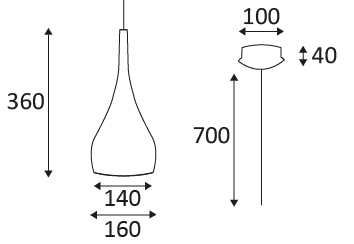 Vignette 3 produit Ref : KI00103 | DROP360 E27 SUSPENSION 40W CLA/ECO