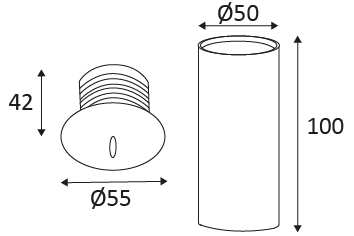 Vignette 3 produit Ref : OU15401 | SLIT R 3W 180Lm 4000K IP65 Noir mat