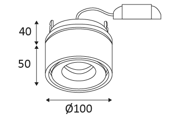 Vignette 3 produit Ref : DO224WW05 | CLIC RDX 13W 1180Lm 3000K 38° DIM Noir mat
