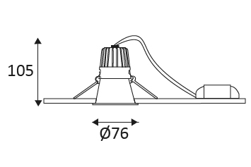 Vignette 3 produit Ref : DO287NW30 | CURLI 1 RD 10W 1140Lm 4000K 40 DIM Blanc mat