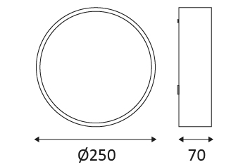 Vignette 3 produit Ref : OU20124 | LUXI250 10W 1100Lm 3000K 105� IP54 ANTHRACITE