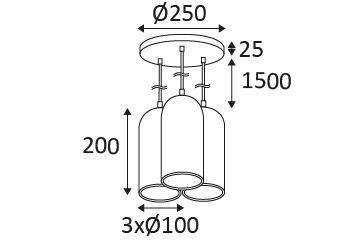 Vignette 3 produit Ref : SU12156 | SANDY 5 E27 SUSPENSION 230V 25W ciment