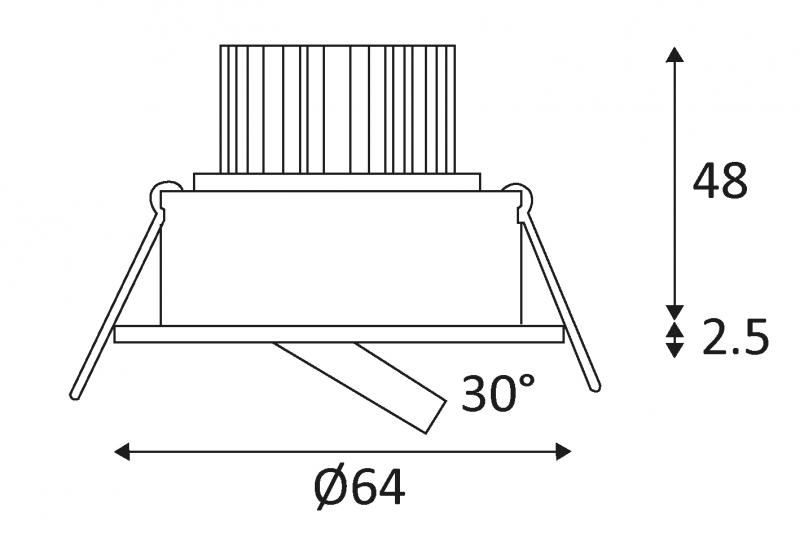 Vignette 3 produit Ref : DO104WW05 | TIPI RX 3W 350Lm 3000K 30 IP44 Noir mat