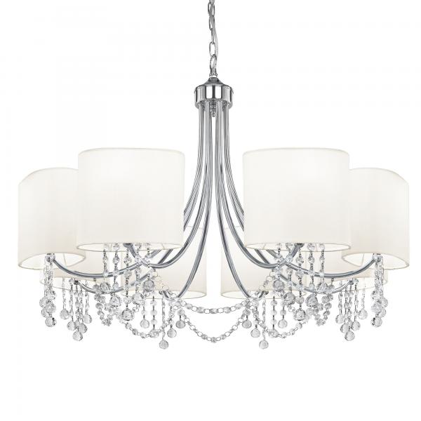 Photo NINA  - 8LT CEILING, CHROME, Cristal cla | Ref : 1058-8CC