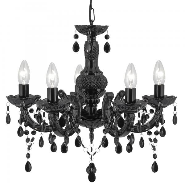 Photo MARIE THERESE - 5LT CEILING, NOIR Verre/ | Ref : 1455-5BK