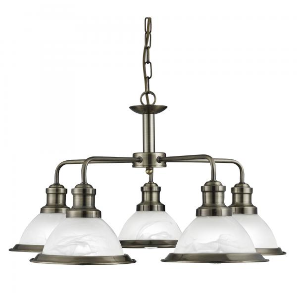 Photo BISTRO - 5LT CEILING, Laiton antique, VE | Ref : 1595-5AB