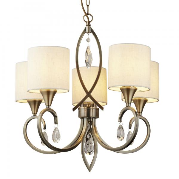 Photo ALBERTO 5LT Suspension, Laiton antique, | Ref : 1605-5AB