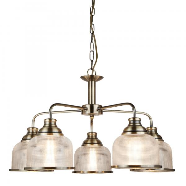 Photo BISTRO II - 5LT CEILING, Laiton antique, | Ref : 1685-5AB
