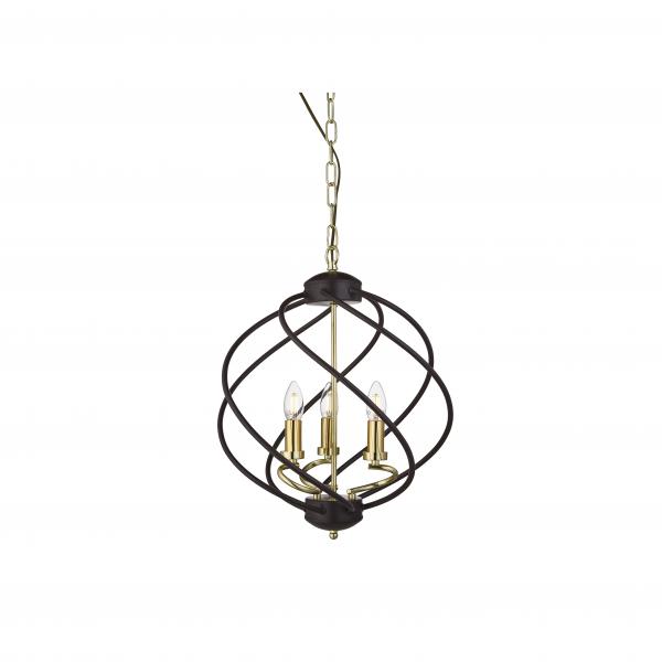 Photo FLOW 3LT Suspension. NOIR/dore | Ref : 1803-3BK