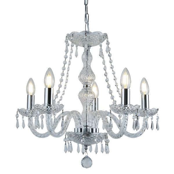 Photo HALE - 5 LIGHT CHANDELIER, CHROME, CLEAR | Ref : 215-5