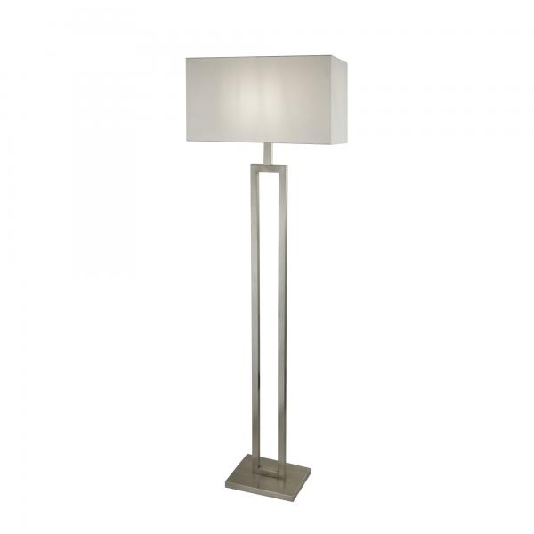 Photo FLOOR LAMP SATIN SILVER  WITH WHITE SHAD | Ref : 2330SS
