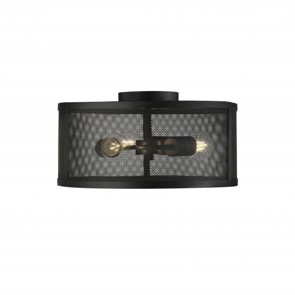 Photo FISHNET 3LT DRUM Plafonnier Noir Mat | Ref : 2843-3BK