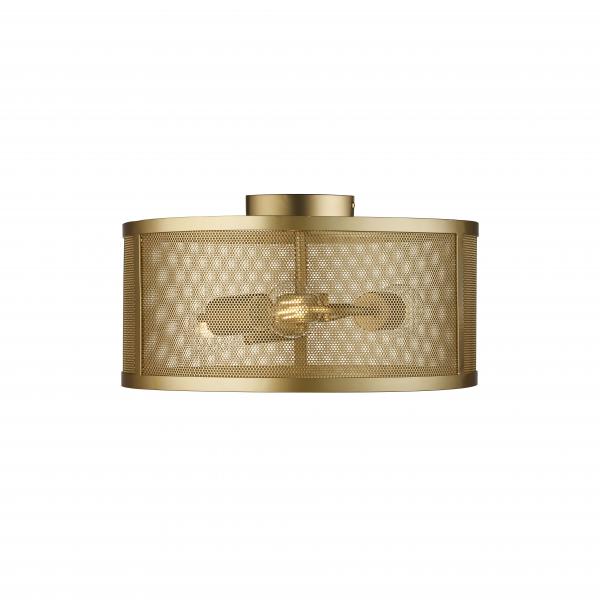 Photo FISHNET 3LT DRUM Plafonnier MATT dore | Ref : 2843-3GO