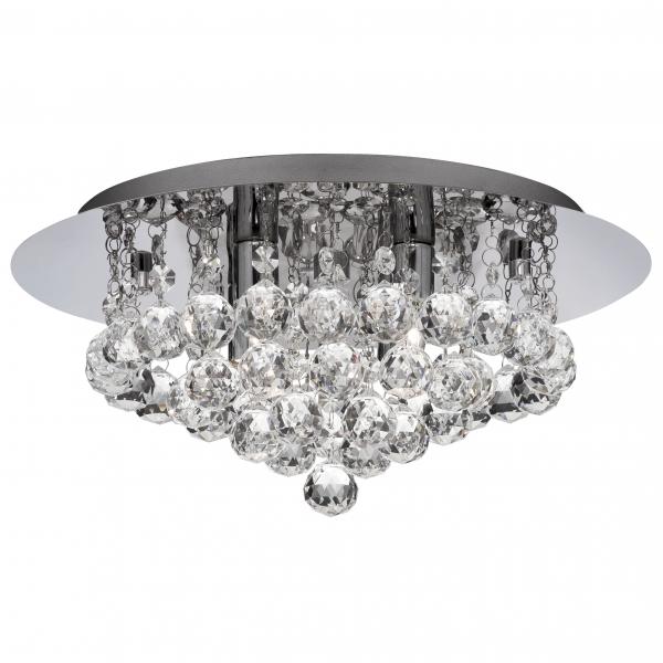 Photo HANNA 4LT CHROME Plafonnier CL XTAL BALL | Ref : 3404-4CC