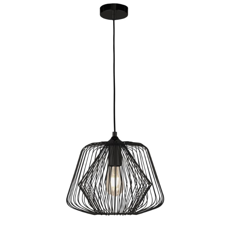 Photo BELL CAGE 1LT CAGE PENDANT - MATT BLACK | Ref : 0211BK