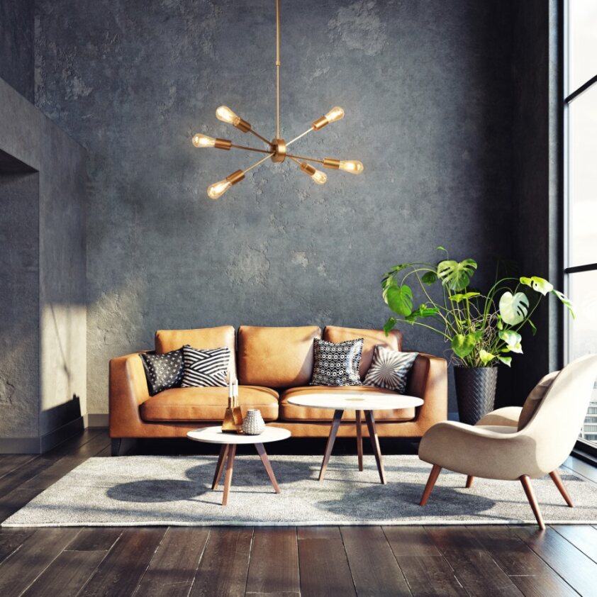 Photo ALPHA 6LT PENDANT MATT GOLD | Ref : 2906-6GO