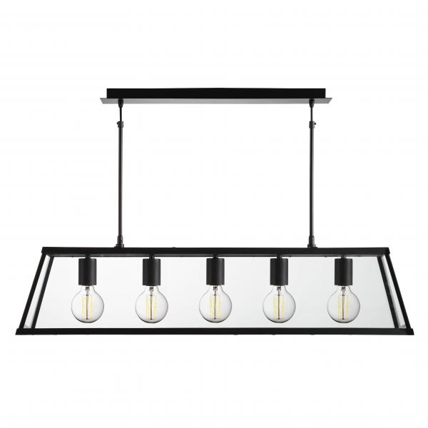 Photo VOYAGER 5LT LANTERN BAR, Noir Mat, Verre | Ref : 4614-5BK