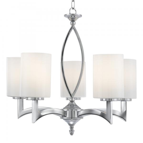 Photo GINA - 5LT CEILING, CHROME, Blanc Verre | Ref : 4995-5CC