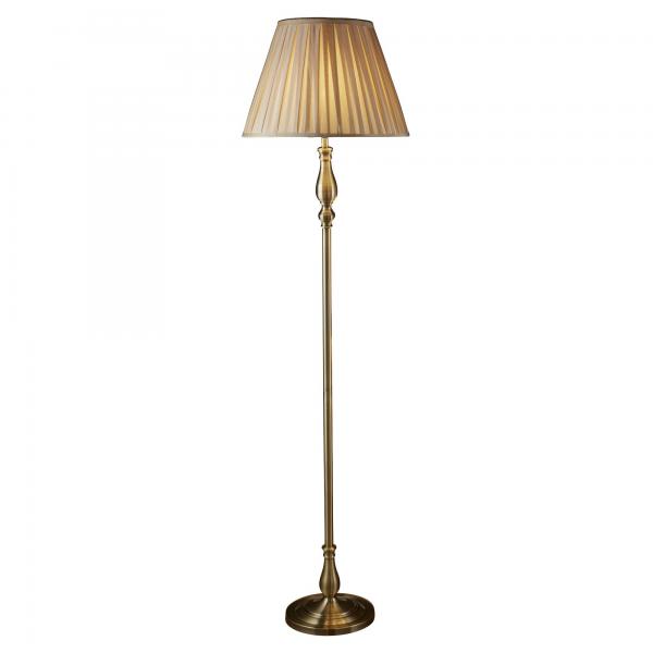 Photo FLEMISH FLOOR LAMP, ANTIQUE BRASS, MINK | Ref : 5029AB