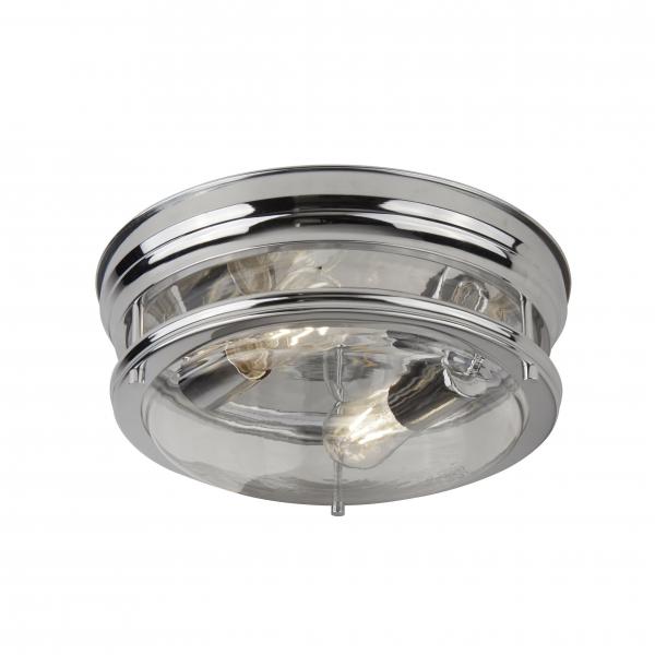 Photo GLASGOW 2LT Plafonnier CHROME AVEC verre | Ref : 5182CC
