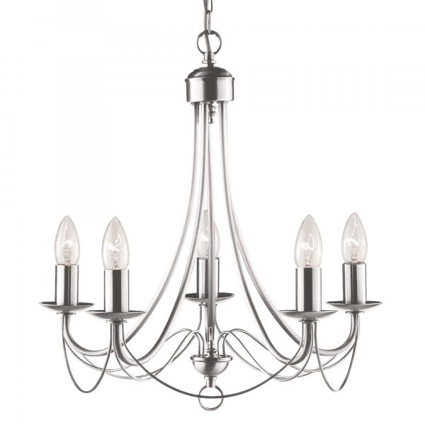 Photo MAYPOLE  5LT SATIN Argent CEILING | Ref : 6345-5SS