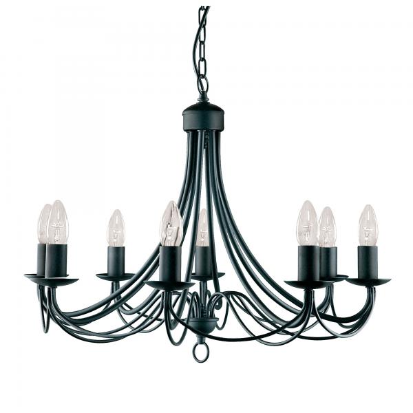 Photo MAYPOLE  8LT Noir Mat W/IRON FITTING | Ref : 6348-8BK