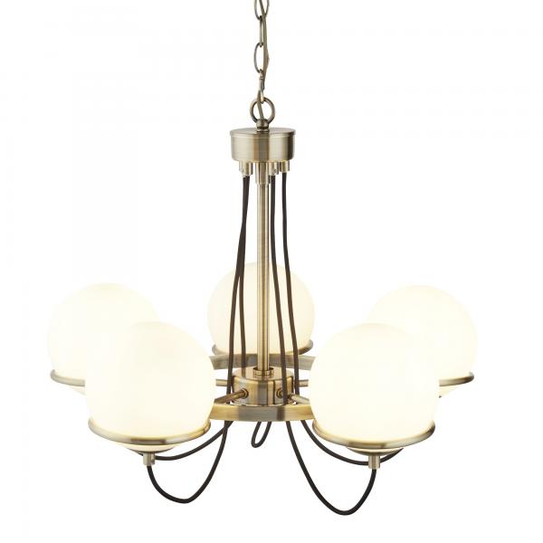 Photo SPHERE 5LT CEILING, Laiton antique, cabl | Ref : 7095-5AB