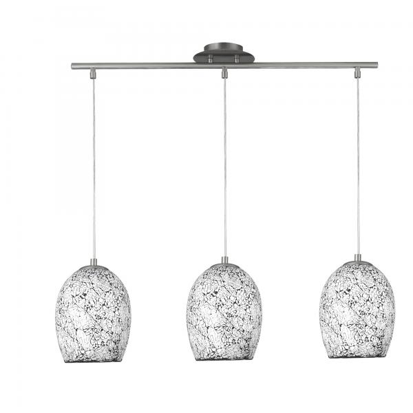 Photo CRACKLE - 3LT Blanc Verre Suspension | Ref : 8069-3WH