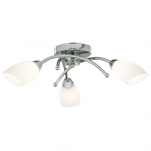 Photo OPERA 3LT CHROME Plafonnier AVEC VERRE O | Ref : 8183-3CC