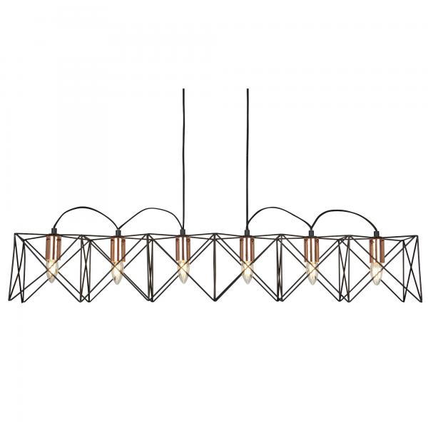 Photo ANTHEA 6LT NOIR FRAME Suspension AVEC CO | Ref : 8416-6BK