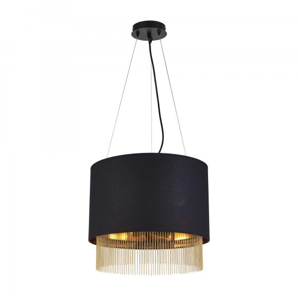 Photo FRINGE 3LT Suspension, ABATJOUR NOIR AVE | Ref : 8723-3BK
