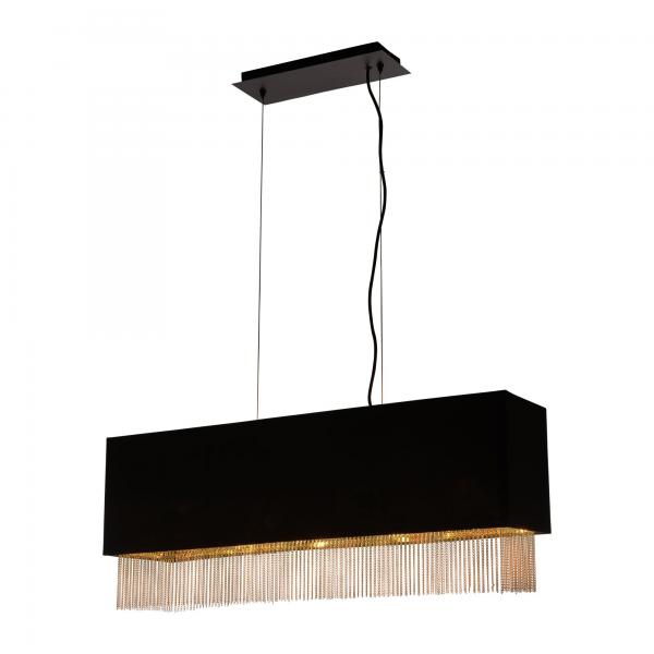 Photo FRINGE 4LT Suspension, ABATJOUR NOIR AVE | Ref : 8724-4BK