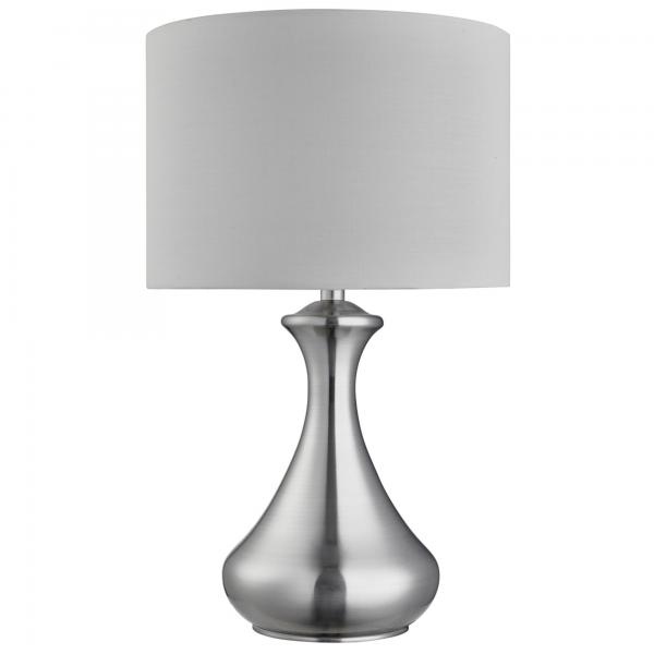 Photo TOUCH LAMP SATIN Argent, ABATJOUR BLANC | Ref : EU2750SS