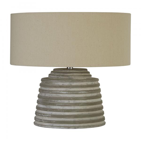 Photo LIANA Gris RIDGED CEMENT LAMPE A POSER A | Ref : EU9621GY