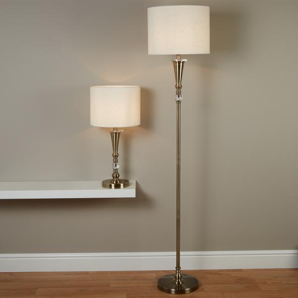 Vignette 2 produit OSCAR 1LT FLOOR LAMP, ANTIQUE BRASS, LIN | Ref : 1012AB