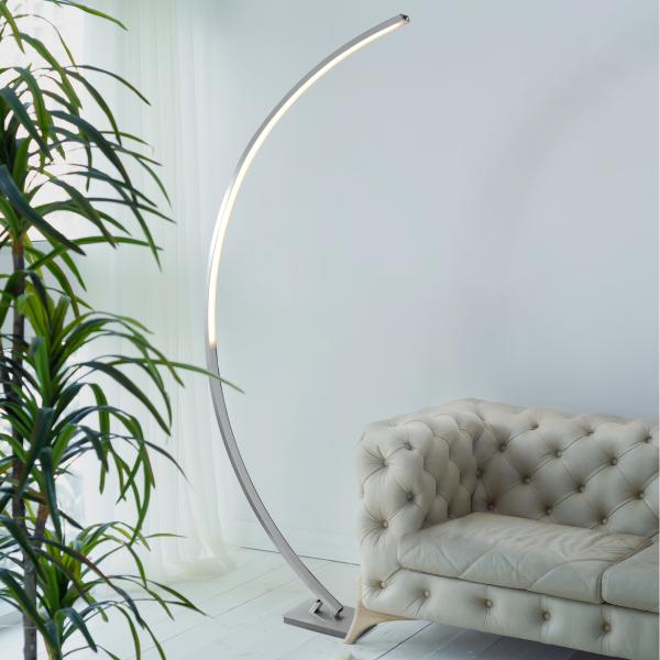 Vignette 2 produit COLTON LED CURVED FLOOR LAMP, SATIN SILV | Ref : 1070SS