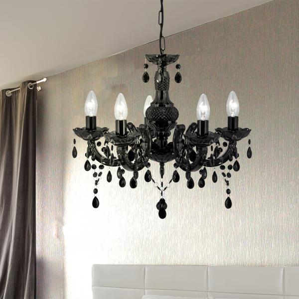 Vignette 2 produit MARIE THERESE - 5LT CEILING, NOIR Verre/ | Ref : 1455-5BK