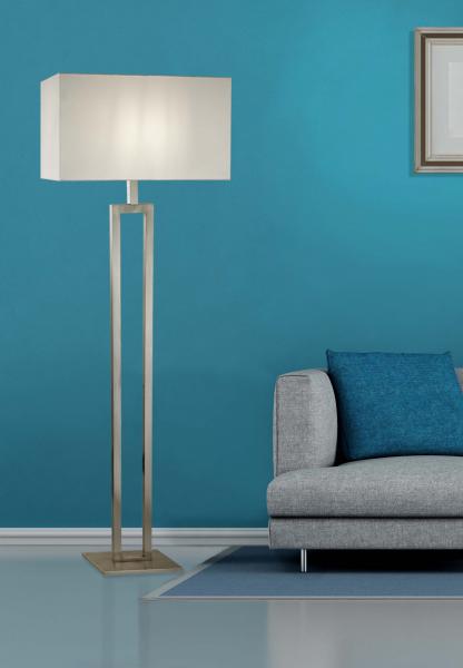 Vignette 2 produit FLOOR LAMP SATIN SILVER  WITH WHITE SHAD | Ref : 2330SS