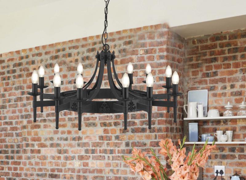 Vignette 2 produit CARTWHEEL II - 12LT CEILING, WROUGHT IRO | Ref : 24212-12BK