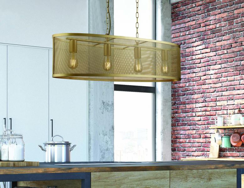 Vignette 2 produit FISHNET 4LT OVAL Suspension MATT dore | Ref : 2484-4GO