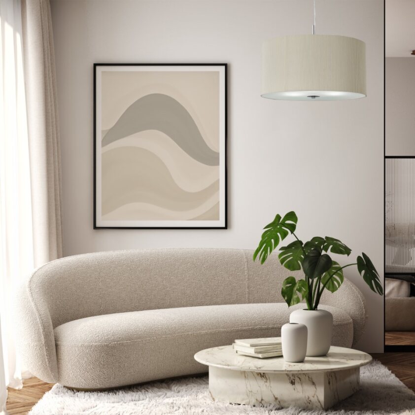 Vignette 2 produit DRUM PLEAT PENDANT - 3LT PLEATED SHADE P | Ref : 2356-60CR