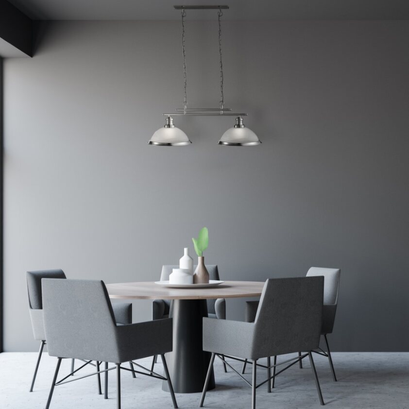Vignette 2 produit BISTRO - 2LT CEILING BAR, SATIN SILVER, | Ref : 2682-2SS