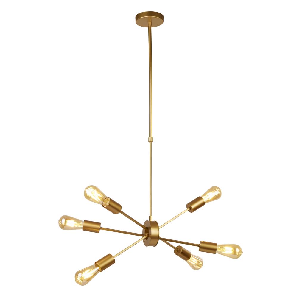Vignette 2 produit ALPHA 6LT PENDANT MATT GOLD | Ref : 2906-6GO
