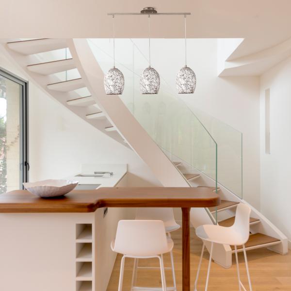Vignette 2 produit CRACKLE - 3LT Blanc Verre Suspension | Ref : 8069-3WH