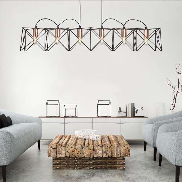 Vignette 2 produit ANTHEA 6LT NOIR FRAME Suspension AVEC CO | Ref : 8416-6BK