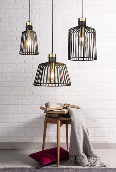Vignette 2 produit BIRD CAGE FRAME 1LT 30CM PENDANT, BLACK | Ref : 9411BK