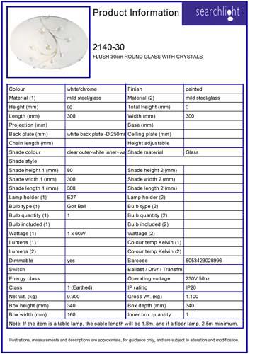 Vignette 3 produit Ref : 2140-30 | DUNKIRK Plafonnier 30cm ROUND Verre AVEC