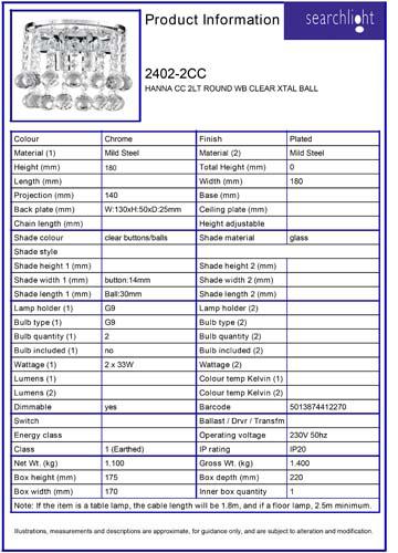 Vignette 3 produit Ref : 2402-2CC | HANNA CC 2LT ROUND WB CLEAR XTAL BALL