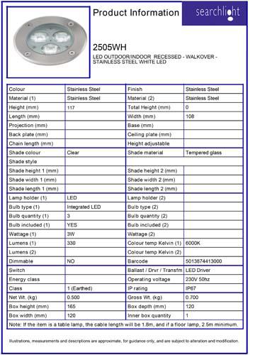 Vignette 3 produit Ref : 2505WH | EXTERIEUR LED/INDOOR  RECESSED - WALKOVE