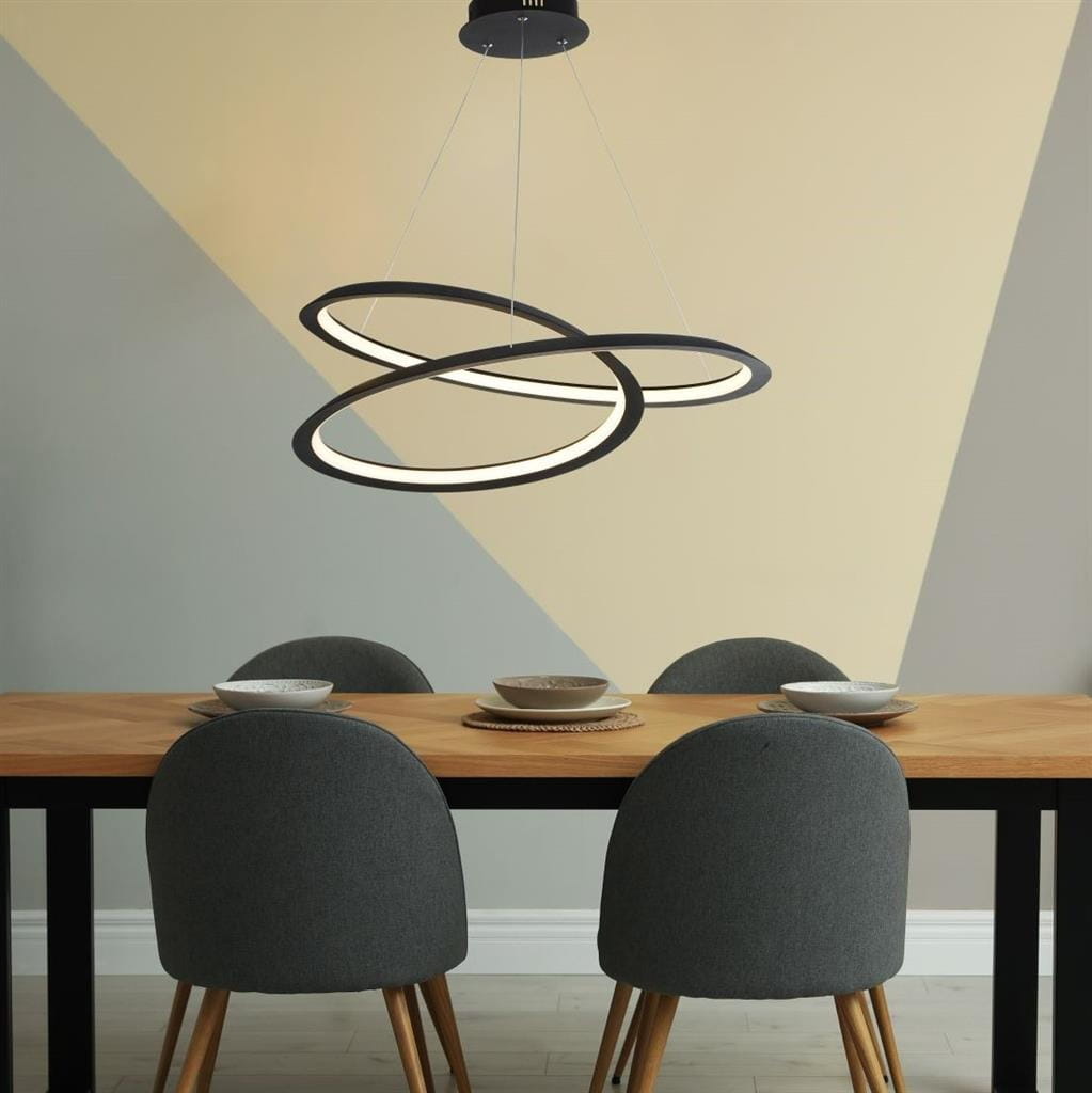 Vignette 3 produit Ref : 51871-1BK | SWIRL II  LED PENDANT  SAND BLACK.  DIMM